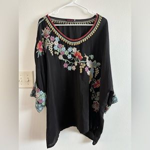 Johnny Was Embroidered Blouse sz 2X